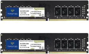 Timetec 16GB KIT(2x8GB) DDR4 2400MHz PC4-19200 Non-ECC Unbuffered 1.2V CL17 1Rx8 Single Rank 288 Pin UDIMM Desktop PC Computer Memory RAM Module Upgrade (16GB KIT(2x8GB))