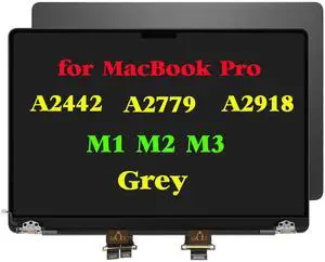 GBOLE Replacement for MacBook Pro A2442 A2779 A2918 M1 M2 M3 EMC 3560 EMC 8102 EMC 8304 2021 2023 Year Full LED LCD Screen Display Assembly Grey