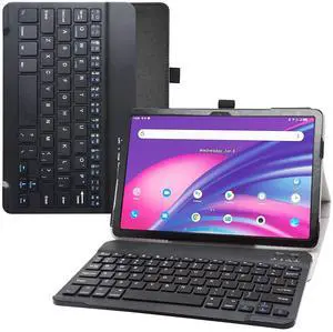 Bige for TCL Tab 10 5G Keyboard Case, PU Leather Cover with Removable Keyboard for 10.1" Tablets (Not fit TCL Tab Pro 5G), Black