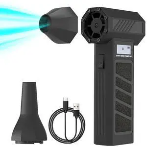 KMDODO Electric Air Duster with Light - 130000RPM Cordless Blower for SUP Pump, Inflatable Paddleboard, Rechargeable Brushless Motor, 4-Speed for Computer, Keyboard, Car, Home, Outdoor Cleaning