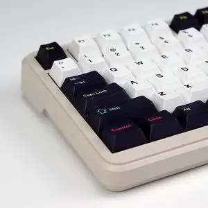 KBDiy 143 Keys Colorchrome Keycaps, Dye-Sublimation PBT Custom Keycap Set for Cherry Profile, Black and White Key caps Customized Pattern Keycaps for Cherry Gateron MX Switches Mechanical Keyboards