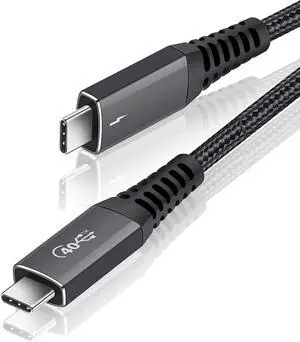 jiasnmo Thunderbolt 4 Cable, 3.3FT USB4 Certified USB-C to USB C Cable - 8K Display/40Gbps/240W Charging Cord for iPhone 16, MacBook, Monitor, Hub, Docking Station