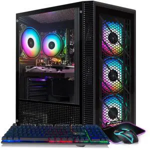 STGAubron Gaming PC Computer Desktop, Radeon RX 5500 XT 8G GDDR6, Intel Core i5-9400F up to 4.1GHz, 16G DDR4, 512G SSD, 600M WiFi, BT 5.0, RGB Fan x4, Windows 11 Home