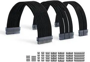 Formulamod Sleeve Extension Power Supply Cable Kit 18AWG ATX 24P+ (2) EPS 8-P+(3) PCI-E8-P with Combs for PSU to Motherboard/GPU