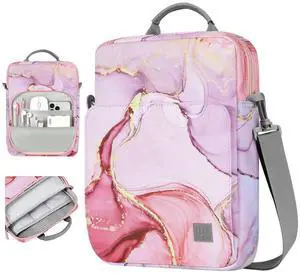 Dadanism 9-11 Inch Tablet Sleeve Bag Carrying Case with Shoulder Strap for iPad (A16) 11", iPad 10th Gen 10.9" Air 5/4, i-Pad Air/Pro 11", i-Pad 9/8/7th 10.2", Galaxy Tab A9+ Plus 11", Cloudy Pink