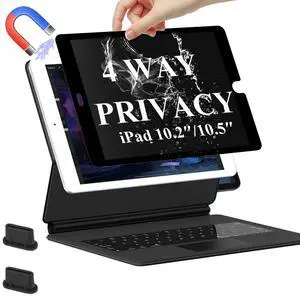 JOLOJO 4 Way Magnetic Privacy Screen Protector Compatible for iPad Pro 10.2"(9th 8th 7th 2021 2020 2019)& iPad Pro 10.5"& iPad Air 3th,Removeable,Reusable,Washable Anti-Spy Anti-Glare Filter,High