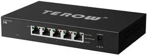 5 Port 2.5G Ethernet Switch, 5 x 2.5Gb RJ45 Base-T Ports, Plug & Play/Fanless Metal Design 2.5Gbe Ethernet Unmanaged Network Switches,TEROW 5 Port 2.5GB Switch