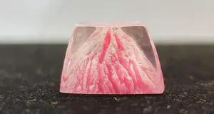 MECHKYP Custom Resin Keycaps,Mt.Fuji Artisan Keycap,R4/Esc Backlit Mechanical keycap,Sakura Pink
