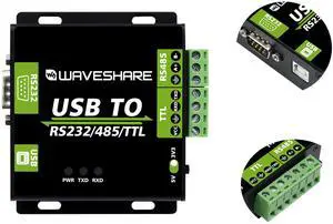 USB to RS232/ RS485/ TTL Industrial Isolated Converter with Original FT232RL Stable Transmission, Embedded Protection Circuits and Aluminium Alloy Enclosure for Industrial Control Equipments