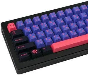 GEKUCAP 129 Keys Black Purple Keycaps, Ninja Japanese PBT Custom Keycaps, Cherry Profile Dye Sublimation Keycap Set for Cherry MX Gateron Kailh Switches Mechanical Keyboard