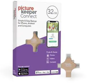 Picture Keeper Connect Photo & Video USB Flash Drive for Apple, Android, & PC Devices, 32GB Thumb Drive, Rose Gold