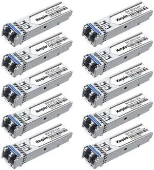 1.25G SFP LC Module 1000Base-LX,1310nm SMF Single Mode Fiber Optic Module, up to 10 km, Compatible with Cisco, Ubiquiti, Mikrotik, D-Link, Netgear, Qnap, Linksys and More (10 Pack)