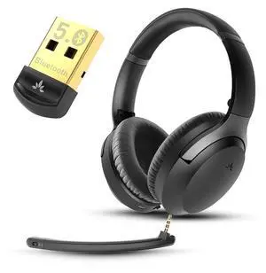 Avantree DG45 & Aria 3 Bundle - USB Bluetooth Adapter for Windows PC with Data Transfer, Enable Wireless Devices & Wireless Headphones, Detachable ENC Mic with Sidetone & Mute Function