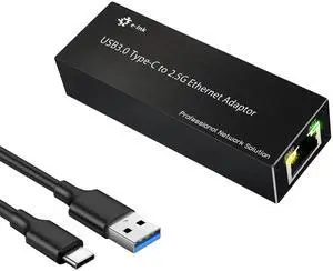 Throncom USB 3.0 to 2.5Gb Gigabits Ethernet NIC Network Adaptor, 10/100/1000M/2.5Gbps Type-C to RJ45 LAN Laptop Network Card Compatible with Windows Server/Windows/Linux