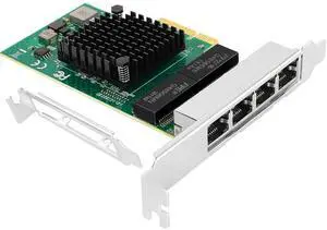 Vogzone 1Gb PCI-E NIC Network Card for Broadcom BCM5719-4P,10Mb/100Mb/1GbE Copper Quad RJ45 Ports, with Broadcom BCM5719 Chip,1GbE PCI Express 2.0 X1 Ethernet Adapter Support Windows/Linux/VMware