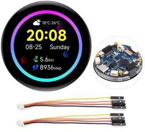 Waveshare ESP32-S3 1.43inch AMOLED Display Development Board, 466×466, QSPI Interface Round Display, Onboard Accelerometer and Gyroscope Sensor, RTC Chip, Without Case