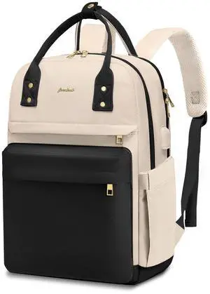 Focdod Laptop Backpack for Women Bag - College Bookbag Business Computer Backpack 15.6 inch Waterproof Work Travel Backpack with USB Charger Anti-theft Casual Cute Backpacks for Nurse Teacher Gift