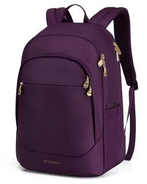 LIGHT FLIGHT Travel Laptop Backpack Women, 17.3 Inch Laptop Backpack with USB Charging Hole, Water Resistant College Bookbag, Black Computer Backpacks for Work,05-purple