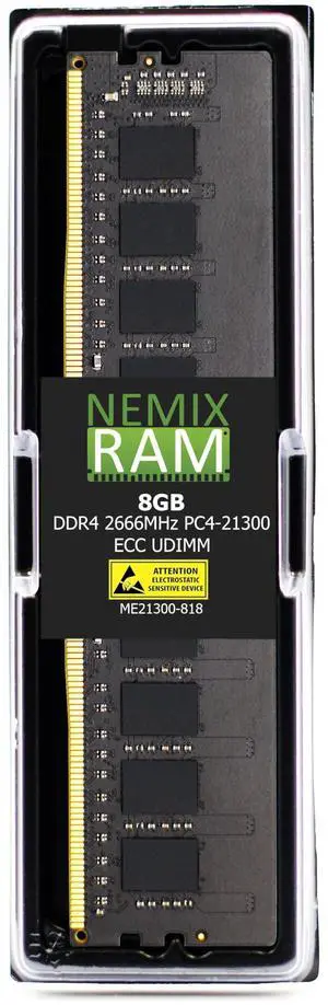 NEMIX RAM 8GB (1X8GB) DDR4 2666MHZ PC4-21300 1Rx8 1.2V CL19 288-PIN ECC Unbuffered UDIMM Memory Compatible with Samsung M391A1K43DB2-CVF