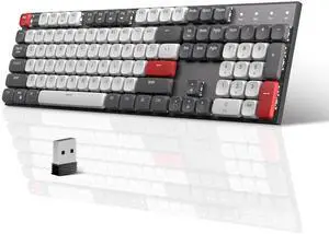 MageGee Wireless Mechanical Keyboard Moon104 RGB Backlight Triple Mode 2.4GHz/BT/USB-C Wired Office Keyboard for Computer/Desktop/PC/Laptop/Surface/Smart TV and Windows 10/8/ 7
