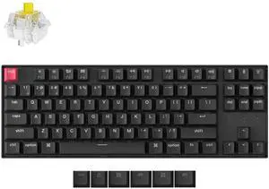 Keychron K8 Version 2 TKL Custom Wireless Mechanical Keyboard, QMK Programmable Bluetooth 5.2/Wired, White Backlit with Shine-Through PBT Keycaps, Super Banana Switch for Mac Windows Linux