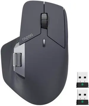 Rapoo MT760 PRO Wireless Mouse, NearLink + Bluetooth 5.0 Multi-Device, 12K DPI, 2K Polling, Ergo for Work & Gaming, 11 Programmable Buttons, On-Board Memory, Quiet Clicks, USB-C, 120 Days Battery Life