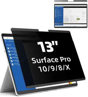 Mamol Magnetic Privacy Screen for 13 inch Surface Pro 9/8/X, Removable Anti Glare Blue Light Filter, Anti-Spy Screen Protector for Microsoft Surface Pro 9, Surface Pro 8, Surface Pro X