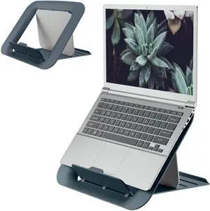 Leitz Adjustable Laptop Stand, Desktop/Tabletop Riser Stand, Compact Laptop Holder with 4 Heights, Ergo Cosy Range, Velvet Grey, 64260089