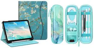 Fintie Multi-Angle Viewing Case for iPad (A16) 11th Generation 11 Inch (2025), iPad 10th Generation 10.9 Inch (2022 Bundle with Protective Carrying Bag Sleeve for Apple Pencil (1st and 2nd Generation)