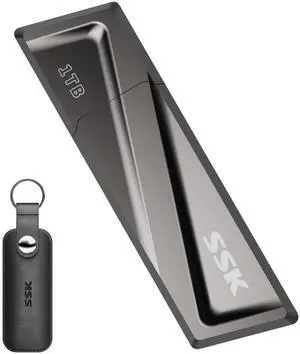 SSK 1TB USB Flash Drive 550MB/s USB3.2 Gen2 SSD Thumb Drive Fast Transfer Speed Externel Solid State Drive with USB C Adapter USB-C Memory Stick for Type-C Smartphone,MacBook/Pro/Air Laptop and More