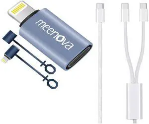 2 Pack, 27W, USB C to Lightning Adapter for iPhone 14 13 12 11, USBC to Lightning Adaptor PD Fast Charging,USB C Cable, 4.3ft, 100W 2 in 1 USB C to USB C Cable, Multi USB-C PD Fast Charging Cable