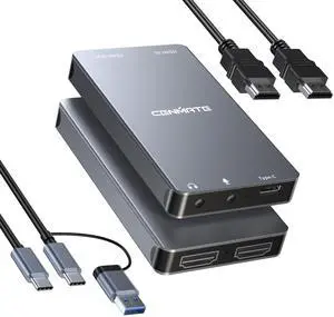 CENMATE Aluminum HDMI Capture Card, USB 3.0 1080P 60FPS Audio Video Capture Card for Streaming/Gaming/Video Conference, 4K@60Hz Input & Pass-Through Capture Card for Nintendo Switch/PS5/Xbox/Camera/PC