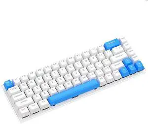 Guiheng Wired Portable 60% Mechanical Gaming Keyboard,RGB LED Backlit Compact 68 Keys Mini Wired Office Keyboard with Red Switch for Windows Laptop PC Mac - White and Blue