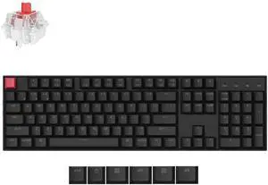 Keychron K10 Version 2, QMK Wireless Mechanical Gaming Keyboard, Full Size Super Red Switch, White LED Backlight Rechargeable USB-C Wired Bluetooth Professional Office Keyboard for Mac/Windows