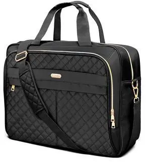 WIRABO Laptop Bag 17 Inch Briefcase for Women, Large Computer Bag for Women, Laptop Messenger Office Work Travel Business Black