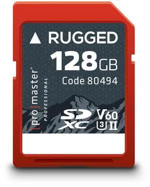 ProMaster SDXC 128GB Rugged UHS-II V60 Memory Card, (Model 80494)