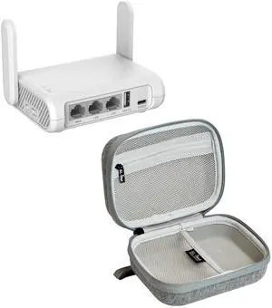 GL.iNet GL-SFT1200 (Opal) Secure Travel WiFi Router & GL.iNet Gadget Organizer Case for Travel Routers (Grey)