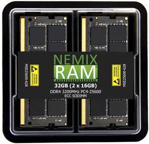 NEMIX RAM 32GB (2X16GB) DDR4 3200MHZ PC4-25600 2Rx8 1.2V CL22 260-PIN ECC SODIMM KIT