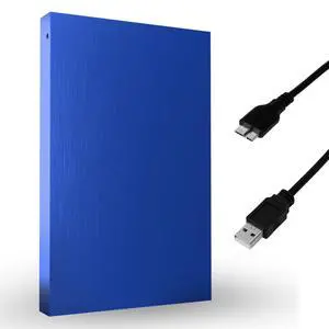 External Hard Drive 500GB HDD 2.5 Inch External Data Storage Pocket Size Backup Hard Disk USB 3.0 Hardrive Compatible for Gaming PC, Mac, Laptop, PS3, PS4 - Blue