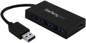 4 Port USB Hub - USB 3.0 - USB A to 3x USB A and 1x USB C - USB Port Expander