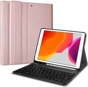 ProCase Keyboard Case for iPad 10.2 9th Gen 2021/ 8th Gen 2020/ 7th Gen 2019/ iPad Air 10.5" 2019 / iPad Pro 10.5 2017, Wireless Magnetically Detachable Keyboard Case, Auto Sleep/Wake-Rosegold