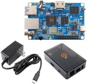 Orange Pi 3 LTS Allwinner H6 2GB LPDDR3 8GB EMMC Flash Quad Core 64 Bit Single Board Computer 5V3A Type-C Support Android 9.0, Ubuntu, Debian Mini PC (PI3 LTS+ Type-C Power Supply+case)