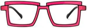 Zeelool Rectangle Glasses Stylish Eyewear for Women Blue Light Blocking Glasses Anti Eyestrain Glasses ZJGP094654-07 Red