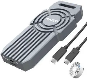 MAIWO 40Gbps M.2 NVMe SSD Enclosure USB4 Type-C to 2280 NVMe Adapter Removable Magnetic Fan Support Thunderbolt3/4 USB4/3.0/2.0 Tool Free 8TB Capacity Aluminum Alloy Case (K1719)