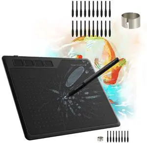 GAOMON S620 Pen Tablet & 20 Pen NIBS- Graphics Drawing Tablet for Digital Drawing/ 2D 3D Animation/Annotating Signing/Online Tutoring