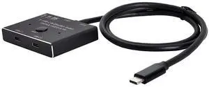 Cablecc USB-C Type-C Bi-Direction Switch MST 1 to 2 Hub Support Video Data PD 8K@30hz 100W 10Gbps with 50cm Cable