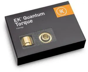 EKWB EK-Quantum Torque STC-12/16 Compression Fitting for Soft Tubing, 12/16mm (7/16" ID, 5/8" OD), Gold, 6-Pack
