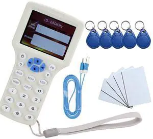 OBO HANDS English RFID NFC Copier Reader Writer Duplicator 10 Frequency Programmer with Color Screen +5pcs UID Tag+5Pcs UID Cards