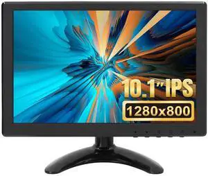 OSCY 10.1 Inch Small Monitor, 1280x800 Resolution Mini Computer Monitor 60HZ 3ms IPS Screen Display Monitor Support HDMI/VGA/AV/BNC for Gaming CCTV Raspi PC
