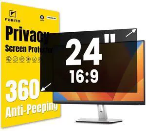 F FORITO 24 Inch 16:9 360°Privacy Screen Protector for Computer Monitor, Removable Eye Protection Anti Blue Light Anti Glare Computer Screen Privacy Shield for All 24" Widescreen Monitors